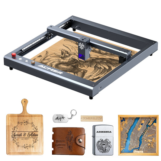 ACMER P2 Laser Engraver, 20000-33000mW Output Laser Cutter, Laser Engraving Machine, CNC Laser Cutter and Engraver Machine Laser Class 4 for Stainless Steel, Wood, Metal, Acrylic, Leather