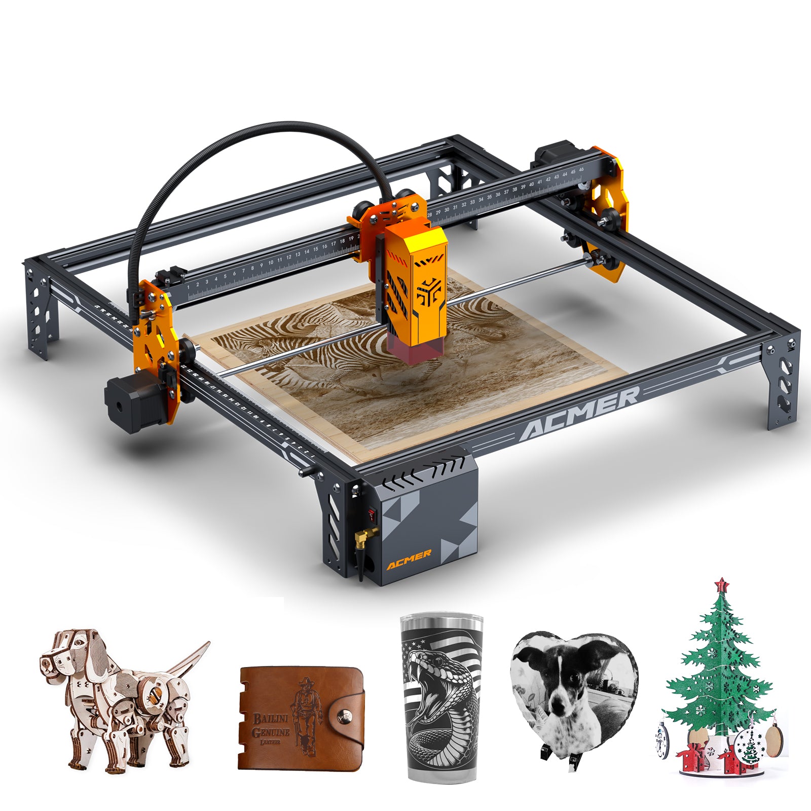 ACMER Laser Engraver Cutting Machine Laser Cutting Machine with Ultra-fine 10000mm/min Laser Class4 (P1 S PRO 6W)